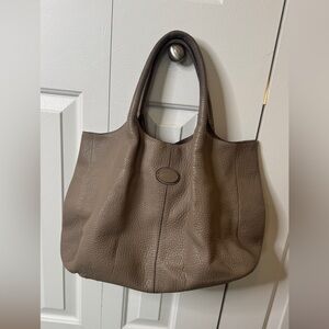 Tods Tod’s Taupe leather shoulder hobo bag tote